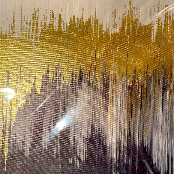 NEW 3-Piece Handbag Gold Wall Art Set - Purse + 2 Abstract Supporting Pieces - Picture 7 of 9